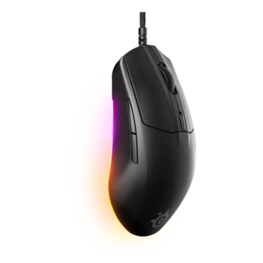 Rival 3 Gen 2, 3 RGB Zones, 8500-dpi, Wired, Black, Optical Gaming Mouse