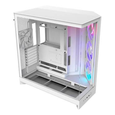 H9 Flow RGB, Tempered Glass, No PSU, E-ATX, White, Mid Tower Case