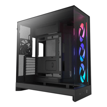 H9 Flow RGB, Tempered Glass, No PSU, E-ATX, Black, Mid Tower Case