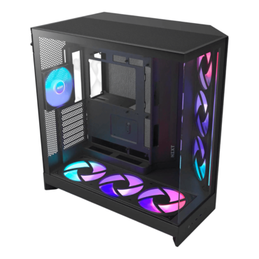 H9 Flow RGB+, Tempered Glass, No PSU, E-ATX, Black, Mid Tower Case