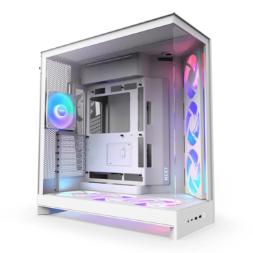 H9 Flow RGB+, Tempered Glass, No PSU, E-ATX, White, Mid Tower Case
