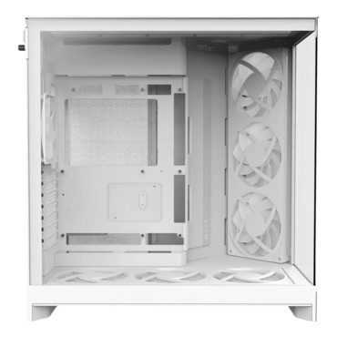 H9 Flow RGB+, Tempered Glass, No PSU, E-ATX, White, Mid Tower Case