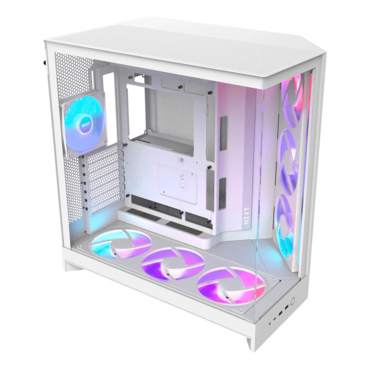 H9 Flow RGB+, Tempered Glass, No PSU, E-ATX, White, Mid Tower Case