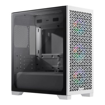 Elite 302, Tempered Glass, No PSU, microATX, White, Mini Tower Case