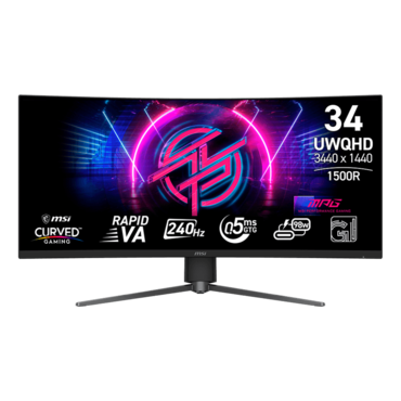 MPG 346CQRF X24, Curved, 34" Rapid VA, 3440 x 1440 (UWQHD), 0.5 ms, 240Hz, Gaming Monitor