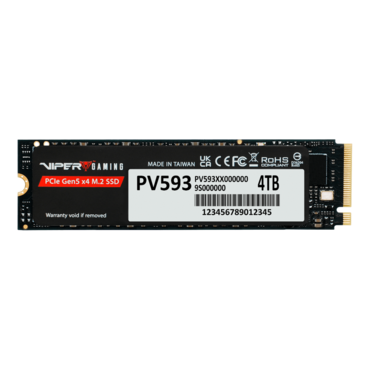 4TB VIPER PV593, 14000 / 13000 MB/s, 3D TLC NAND, PCIe NVMe 5.0 x4, M.2 2280 SSD