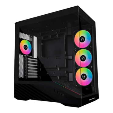 Vector V100R, Tempered Glass, No PSU, E-ATX, Black, Mid Tower Case