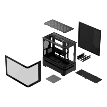 Prime AP202, Tempered Glass, No PSU, micro-ATX, Black, Mid Tower Case