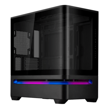 Prime AP202, Tempered Glass, No PSU, micro-ATX, Black, Mid Tower Case