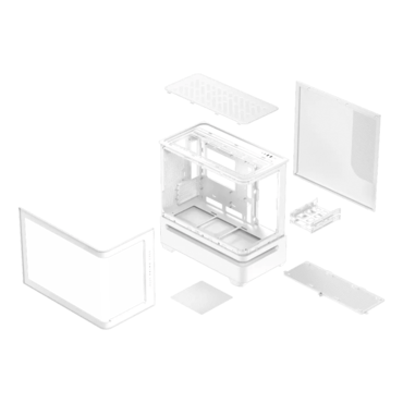 Prime AP202, Tempered Glass, No PSU, micro-ATX, White, Mid Tower Case