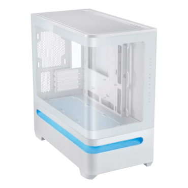 Prime AP202, Tempered Glass, No PSU, micro-ATX, White, Mid Tower Case