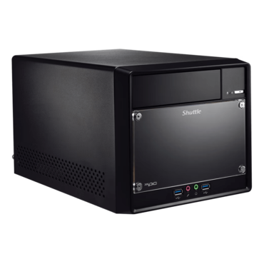SH610R4, Intel® H610 Chipset, 2x DDR4 DIMM, 1x M.2 NVMe, 2x 3.5" HDD, 1x 5.25" ODD, 300W 80 PLUS Bronze PSU, XPC Cube PC Barebone