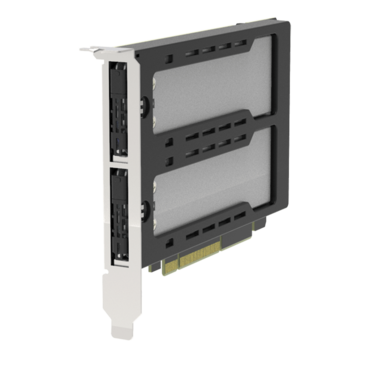 ExpressSlot Elite MB842M5P-B, 2 Bay Removable M.2 NVMe SSD to PCIe 5.0 x8 Mobile Rack Enclosure /Adapter for PCIe Expansion Slot