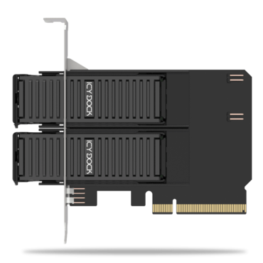 ExpressSlot Core MB312M4P-B, 2 Bay Removable M.2 NVMe SSD to PCIe 4.0 x8 Mobile Rack Adapter Card for PCIe Expansion Slot