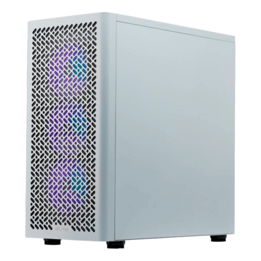 ELITE 502, Tempered Glass, No PSU, ATX, White, Mid Tower Case