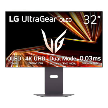UltraGear™ 32GX870A-B, DisplayHDR™ 400, 31.5&quot; OLED, 3840 x 2160 (4K UHD), 0.03 ms, Dual Mode 240Hz/480Hz, FreeSync™ Premium Pro/G-SYNC® Compatible Gaming Monitor