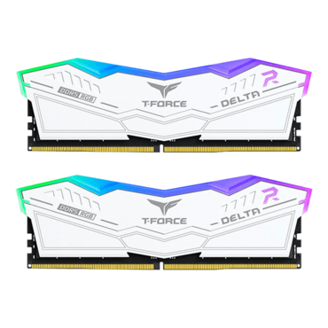 32GB (2 x 16GB) T-FORCE DELTA RGB DDR5 6000MHz, CL30, White, RGB LED, DIMM Memory