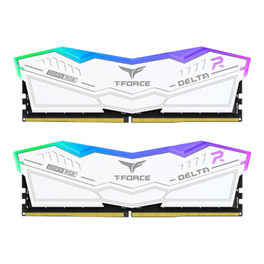 32GB (2 x 16GB) T-FORCE DELTA RGB DDR5 6400MHz, CL38, White, RGB LED, DIMM Memory