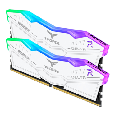 32GB (2 x 16GB) T-FORCE DELTA RGB DDR5 6400MHz, CL38, White, RGB LED, DIMM Memory