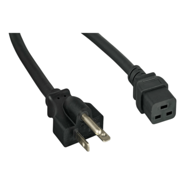 Heavy Duty Power Cord - NEMA 6-20P to IEC 60320 C19, 12AWG, 20A/5000W, SJT, 250V, Black, 6ft