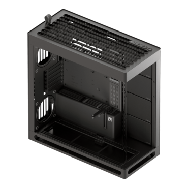 HS 420, Tempered Glass, No PSU, E-ATX, Black, Mid Tower Case