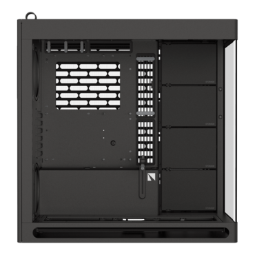 HS 420, Tempered Glass, No PSU, E-ATX, Black, Mid Tower Case