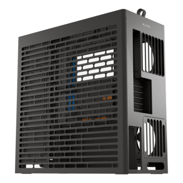 HS 420, Tempered Glass, No PSU, E-ATX, Black, Mid Tower Case
