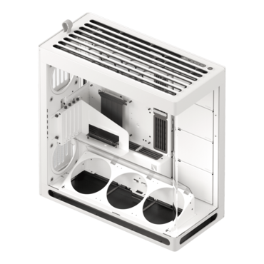 HS 420 VGPU, Tempered Glass, No PSU, E-ATX, White, Mid Tower Case