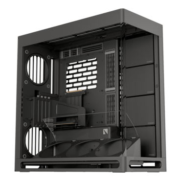 HS 420 VGPU, Tempered Glass, No PSU, E-ATX, Black, Mid Tower Case