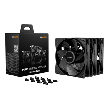 Pure Wings 3 Reverse 3 x 120mm, 1500 RPM, 47.1 CFM, 28 dBA, Cooling Fans