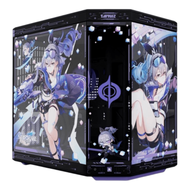 Official Y70 Silver Wolf Case Bundle, Tempered Glass, No PSU, E-ATX, Black/Violet, Mid Tower Case