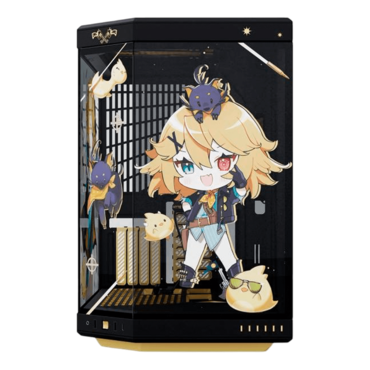 Dokibird Y70 Dragoon Bundle, Tempered Glass, No PSU, E-ATX, Black/Yellow, Mid Tower Case