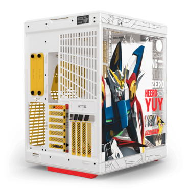 Gundam Wing Y70 Touch Infinite, Tempered Glass, No PSU, E-ATX, White/Yellow, Mid Tower Case
