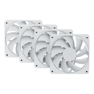 FA12 Snow White 4 x 120mm, 1500 RPM, 72 CFM, 28 dBA, Cooling Fans