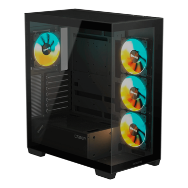 C500 PANORAMIC STEALTH, Tempered Glass, No PSU, ATX, Black, Mid Tower Case