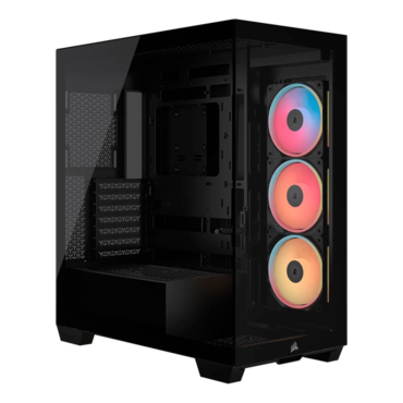 3500X LX-R RGB iCUE LINK, Tempered Glass, No PSU, E-ATX, Black, Mid Tower Case