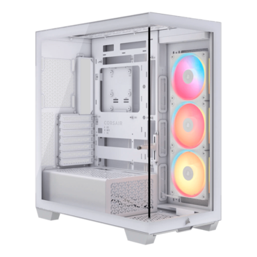 3500X LX-R RGB iCUE LINK, Tempered Glass, No PSU, E-ATX, White, Mid Tower Case