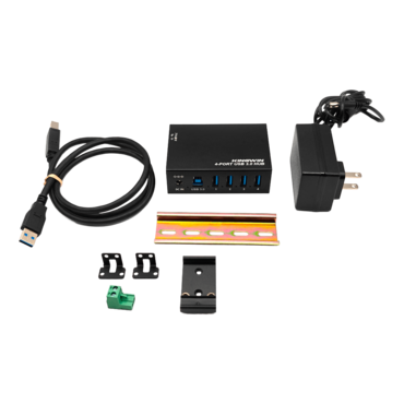 KWI-TPHUB04, Mountable Metal Industrial 4-Port USB 3.0 Hub