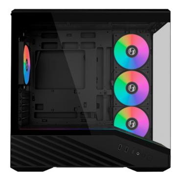 Vector V100R MINI, Tempered Glass, No PSU, microATX, Black, Mini Tower Case
