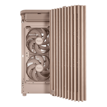 ProArt PA401 Wood, Tempered Glass, No PSU, ATX, Beige, Mid Tower Case