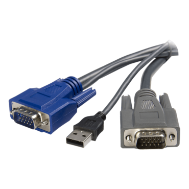 SVUSBVGA10, 10 ft Ultra-Thin USB VGA 2-in-1 KVM Cable