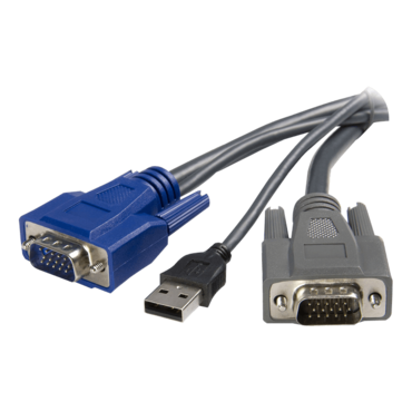 SVUSBVGA6, 6 ft Ultra-Thin USB VGA 2-in-1 KVM Cable