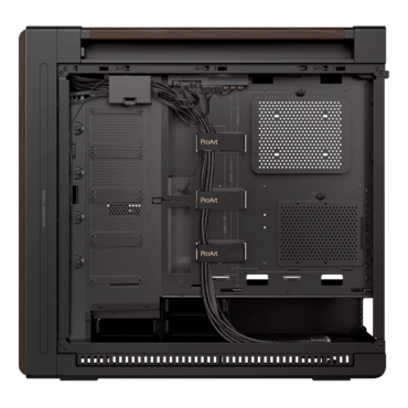 ProArt PA602 Wood, Tempered Glass, No PSU, E-ATX, Modern Black, Mid Tower Case