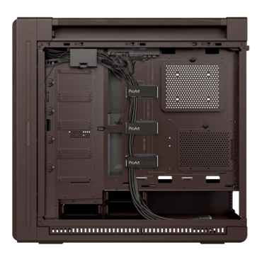 ProArt PA602 Wood, Tempered Glass, No PSU, E-ATX, Retro Brown, Mid Tower Case