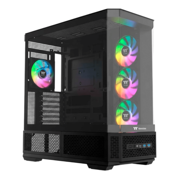 View 370 TG ARGB, Tempered Glass, No PSU, ATX, Black, Mid Tower Case