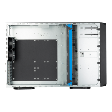 WS380-E, 2x 5.25", 8x 3.5"/2.5" External Bays, No PSU, E-ATX / SSI-EEB, Black, Full Tower Chassis