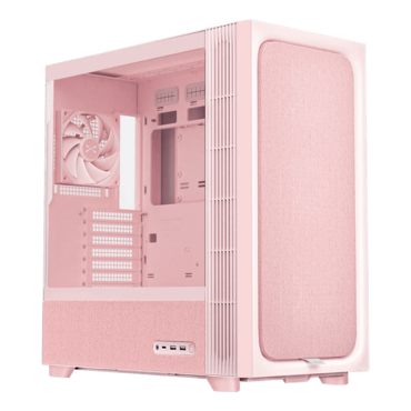 FLOVA F50, Tempered Glass, No PSU, ATX, Pink, Mid Tower Case