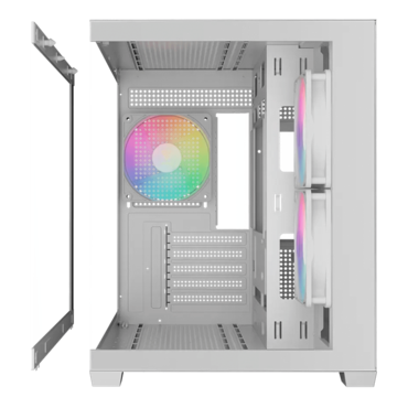 AURA GC10M V2 WH ARGB, Tempered Glass, No PSU, microATX, White, Mini Tower Case