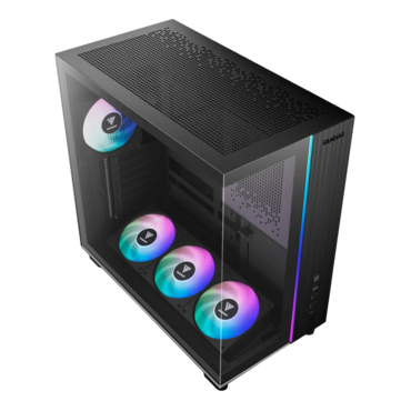 ATLAS M4, Tempered Glass, No PSU, ATX, Black, Mid Tower Case