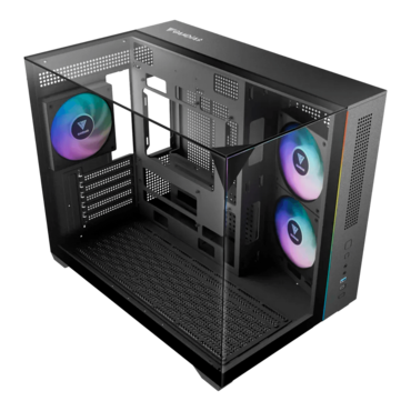 ATLAS M3M, Tempered Glass, No PSU, microATX, Black, Mini Tower Case
